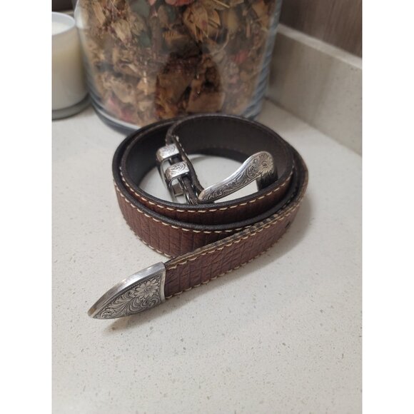 Vintage Bison Other - Bison Brand USA Men's Brown Genuine American Bison Leather Belt 42 Vintage